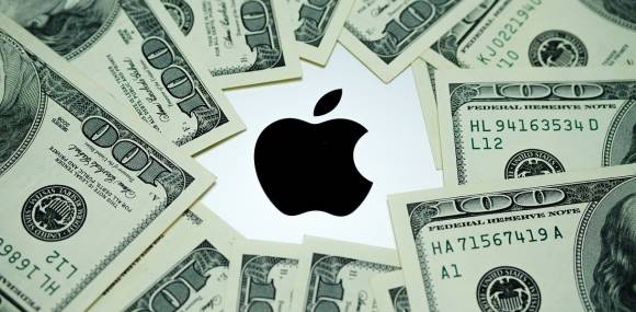Apple Logo mit US-Banknoten 