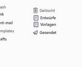 Verschiedene typische IMAP-Ordner in Deutsch und Englisch