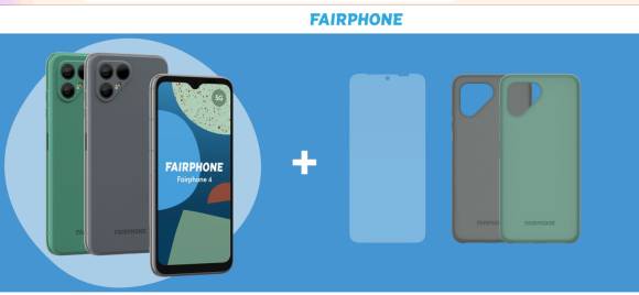 Das Fairphone 4 sowie Zubehör-Hüllen