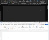Zweimal MS Word, einmal im Dunkel-, einmal im Hell-Modus