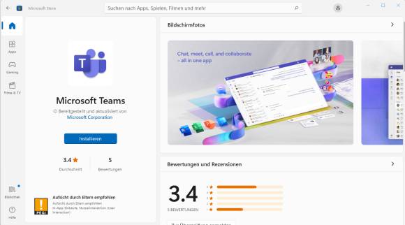Microsoft Store unter Windows 11 