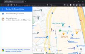 Screenshot Google Maps verortet Autorin Gaby korrekt: in der PCtipp-Redaktion 