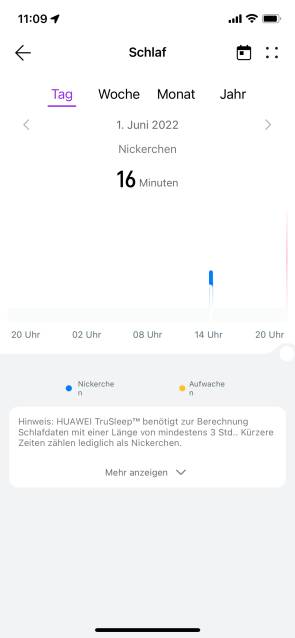 Die Schlafaufzeichnung in der Huawei Health App