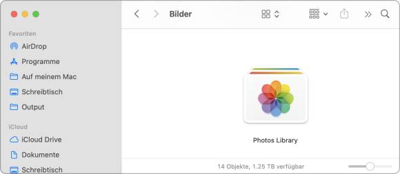 Der Screenshot zeigt das Symbol der Fotos-Mediathek