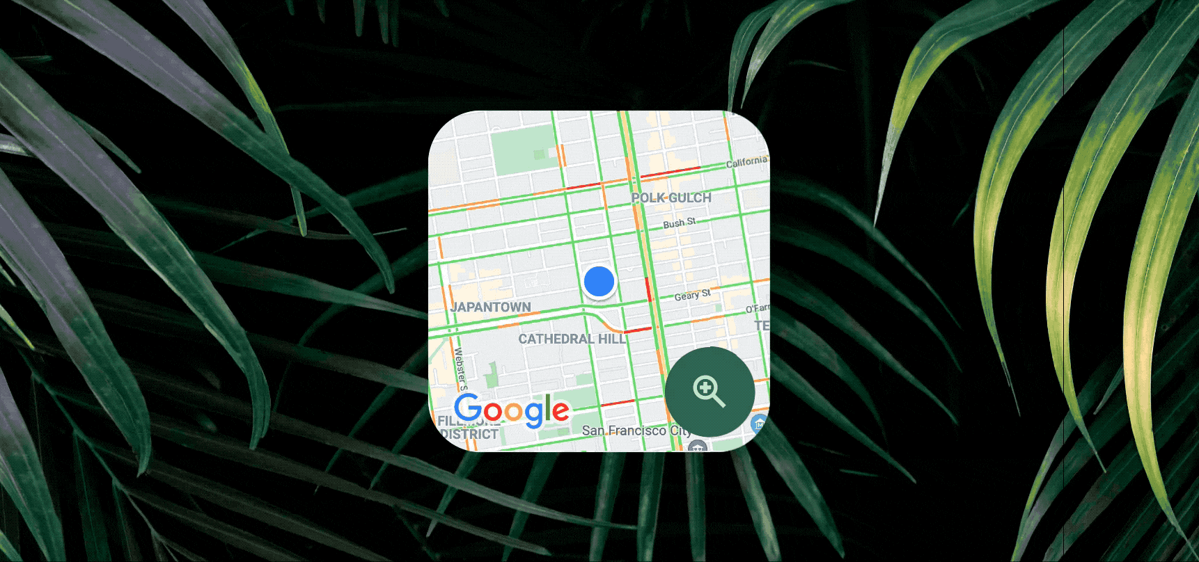 Animiertes GIF: Das neue Widget zeigt einen blauen Punkt auf einem zoombaren Kartenausschnitt