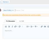 Screenshot zeigt einen orangen Balken, der das Wiederherstellen des Entwurfs anbietet