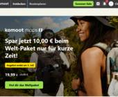 Komoot Webseite mit Rabattangebot