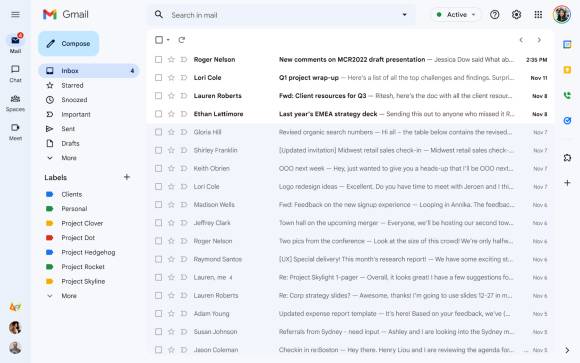 Die neue Gmail-Weboberfläche 
