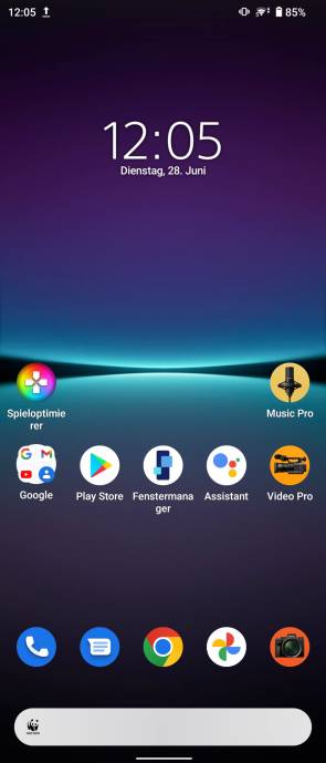 Der Startbildschirm des Xperia 1 IV