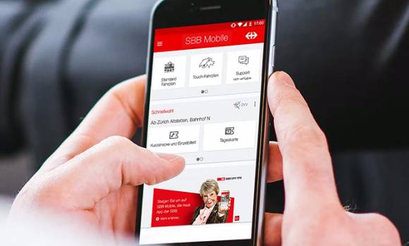 SBB Mobile App auf Smartphone 