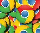 Collage aus vielen Chrome-Symbolen