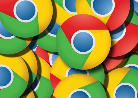 Collage aus vielen Chrome-Symbolen 