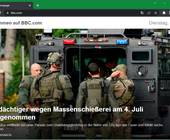 Screenshot der britischen bbc.com-Webseite - in Deutsch