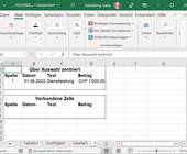 Excel-Tabellen mit Überschrift, einmal mit und einmal ohne verbundene Zellen