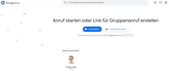 Google Duo im Webbrowser