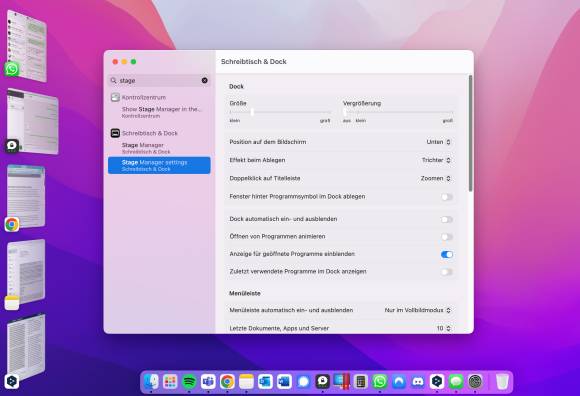 Der Stage-Manager auf dem Mac 