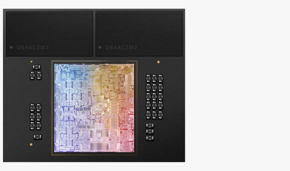 Das Bild zeigt den M2-Chip von Apple