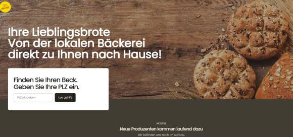 Die alte Webseite der Brot-Post