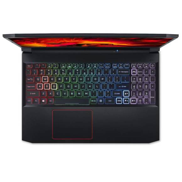 Ein aufgeklapptes Acer Nitro 5 von oben 