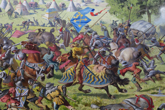 Ausschnitt aus dem Gemälde zeigt Schlachtgetümmel 