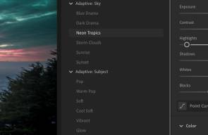 Screenshot einer Auswahl an neuen Filtern 