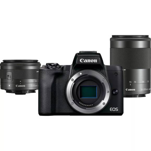 Eine Canon EOS M50 Mark II Kamera plus zwei Objektive