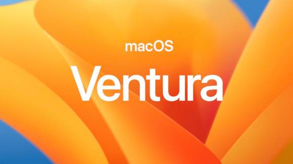 MacOS-Ventura-Desktop-Hintergrund und -Schriftzug 