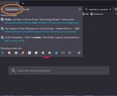 Am Button in der Adressleiste zu sehen: hier wird nur in den Lesezeichen gesucht
