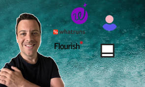 Redaktor Florian Bodoky, umgeben von einigen App-Logos 
