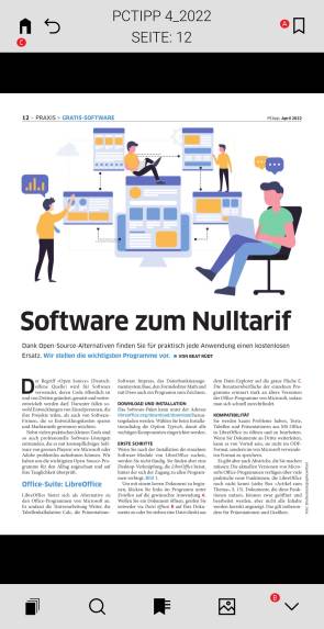Ein Heft-Artikel in der PCtipp-E-Paper-App