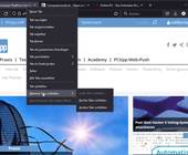 Kontextmenü eines Firefox-Tabs mit dem Untermenü 