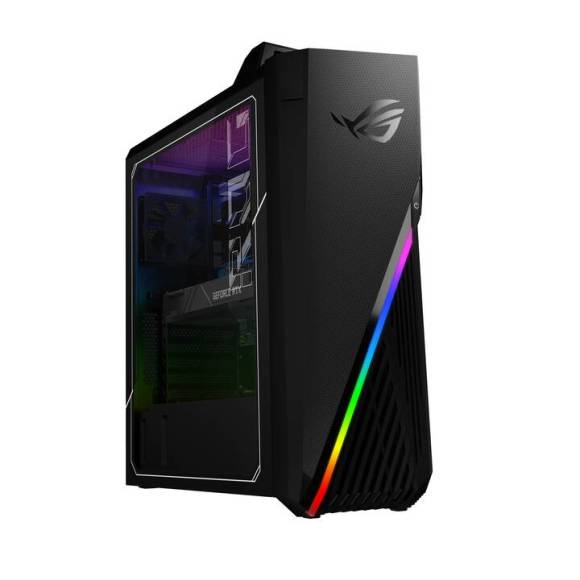 Der Asus ROG Strix in Schwarz mit einem diagonalen Regenbogen-Streifen