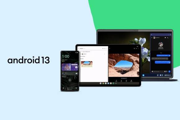 Banner zu Android 13 mit verschiedenen Geräten 