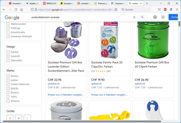 Preisvergleich in der Google-Shopping-Webseite