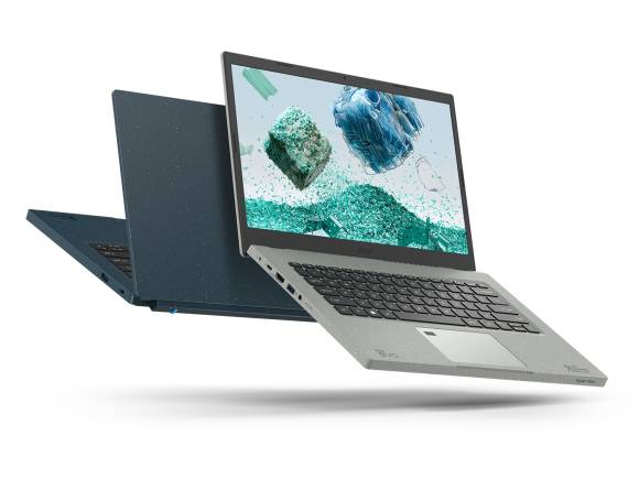 Das Acer Vero in Schwarz und Grau, mit Sprenkeln im Material 