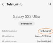 In den Einstellungen des Geräts steht bei der Telefonnummer: 