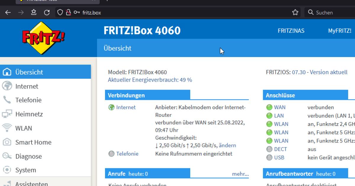 Wie macht man bei der FritzBox einen Reboot? pctipp.ch