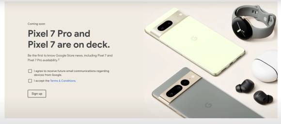 Ankündigungsbanner zum Google Pixel 7 Smartphone 