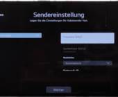 Smart-TV-Bedienoberfläche fragt nach einer Frequenz