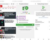 Screenshots der DuckDuckGo-App zeigen blockierte Tracker