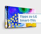 Ein LG-Fernseher und der Text: Tipps zu LG-Smart-TVs