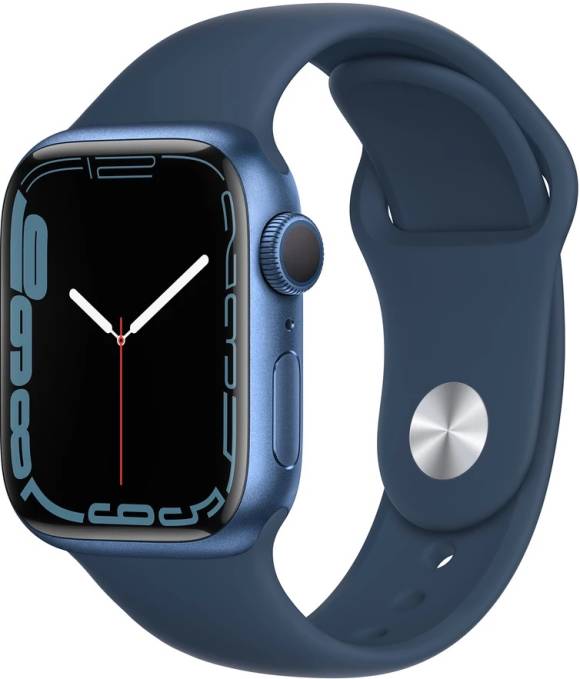 Eine Apple Watch Series 7 in Blau 