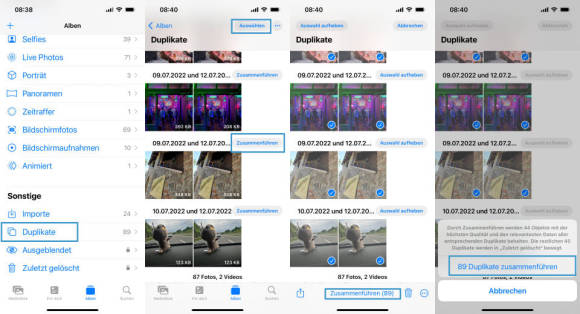 iPhone-Screenshots zeigen Foto-Duplikate