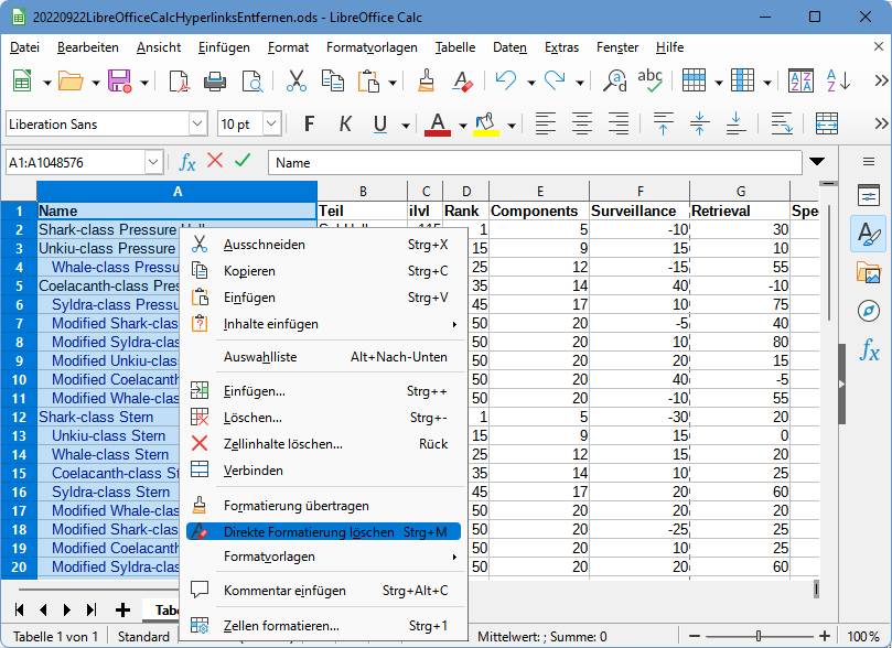 Libreoffice calc mehrere hyperlinks entfernen pctipp ch