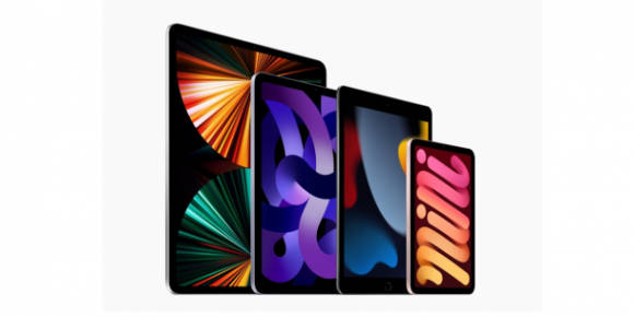 Vier Apple iPads in verschiedenen Grössen 
