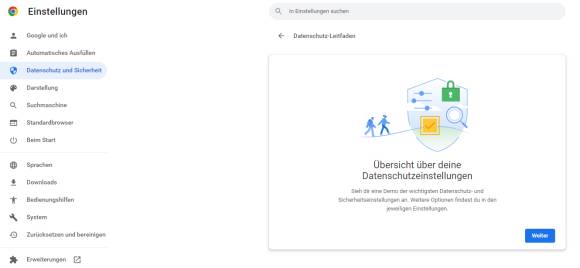 Datenschutzeinstellungen in Chrome