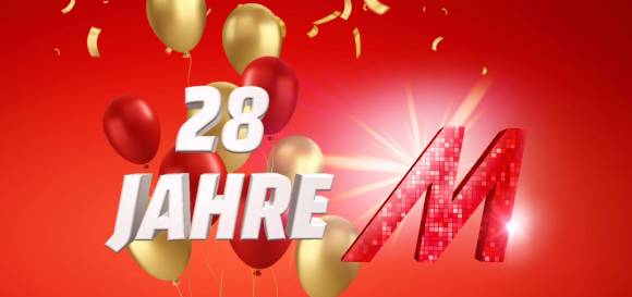 Das 28-Jahre Media Markt Jubiläumsbanner 