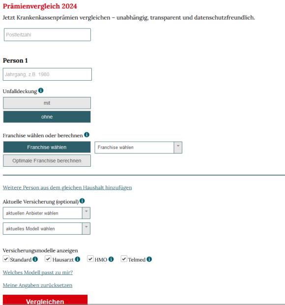 Prämienvergleich 2024 vom Konsumentenschutz