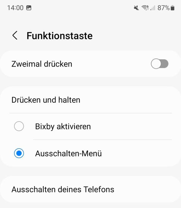 Android-Screenshot mit Option "Zweimal drücken"