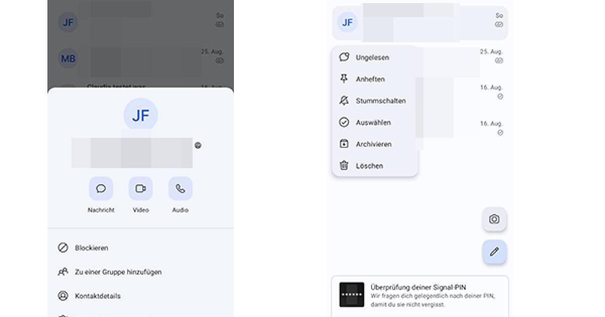 Signal KontaktMenü verwenden so gehts pctipp.ch